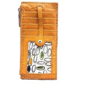 HOBO genuine leather card wallet orange